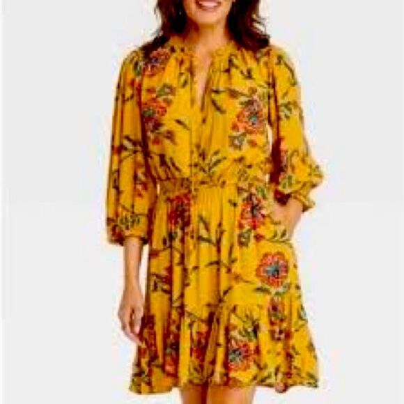 Knox Rose 100% Rayon Floral Mini Dress M - Picture 1 of 8